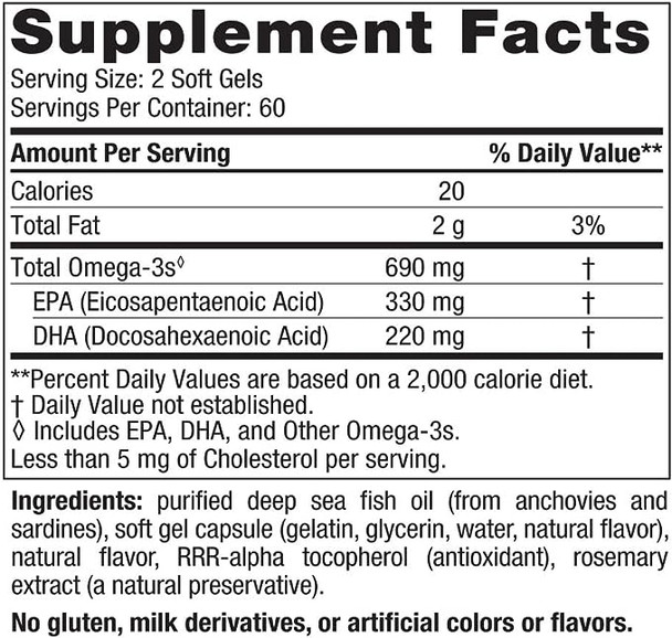 Nordic Naturals, Omega-3, Lemon, 1000 mg, 120 Soft Gels