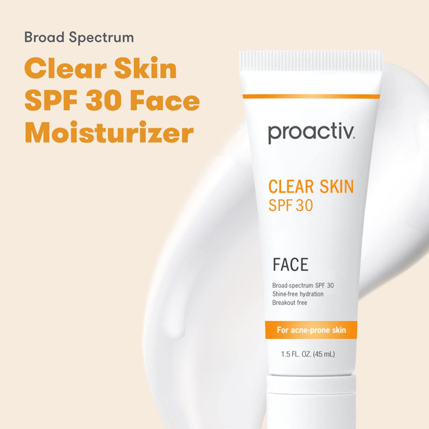 Proactiv Clear Skin Face Sunscreen Moisturizer With SPF 30 - Hydrating SPF Lotion And Sensitive Skin Sunscreen For Oily Skin And Acne-Prone Skin, Oil Free Matte Skincare Sunscreen, 1.5oz