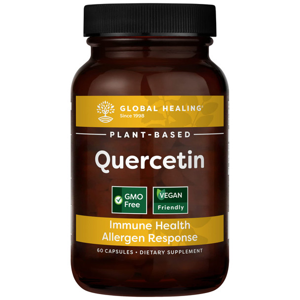 Global Healing Quercetin Supplement Capsules to Support Immune System Function, Respiratory Health & Body's Natural Response to Occasional Allergies - Non Drowsy Feeling - QuerceFIT 250 mg, 60 Count