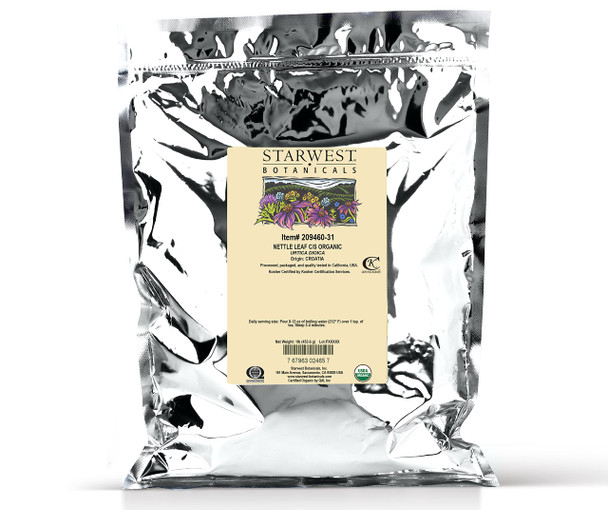 Starwest Botanicals Organic Nettle Leaf Tea Loose Cut and Sifted, 1 Pound Bulk