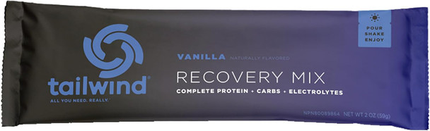 Tailwind Nutrition Rebuild Recovery Drink Mix Powder, Vanilla, 12 Stickpack Set Vegan With Complete Protein