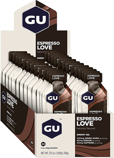 GU Energy Original Sports Nutrition Energy Gel, 24-Count, Espresso Love