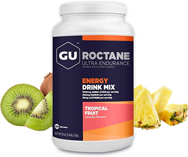 GU Energy Roctane Ultra Endurance Energy Drink Mix, 3.44-Pound Jar, Tropical Fruit