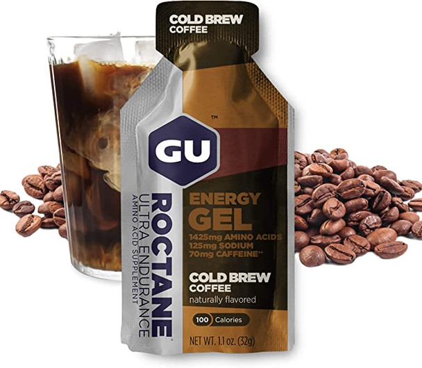 GU Energy Roctane Ultra Endurance Energy Gel, Cold Brew 2X Caffeine, 1.12 Ounce (Pack of 24)