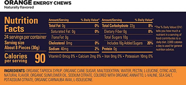 GU Energy Chews, Orange Energy Gummies with Electrolytes, 12 Bags (24 Servings Total) GU Energy Chews, Orange Energy Gummies with Electrolytes, 12 Bags (24 Servings Total)