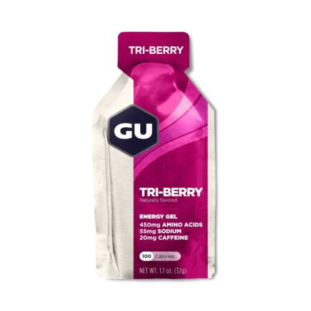 GU Energy Original Sports Nutrition Energy Gel, 8-Count, Tri-Berry