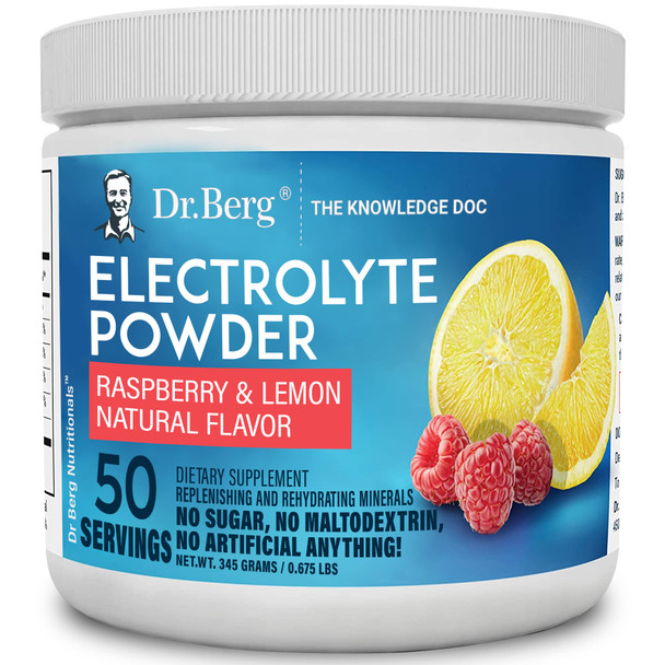 Dr. Berg's Keto Combo - Electrolyte Powder Raspberry & Lemon Hydration Drink Mix Supplement Boosts Energy & Keto-Friendly - Nutritional Yeast Tablets Non-Fortified Natural B12 All 8 B Vitamin Complex