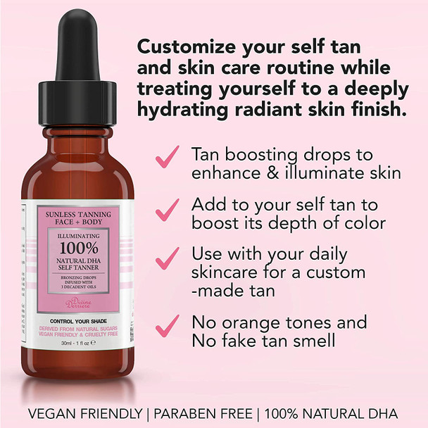 Natural Breast Cream For Bust and Butt, Naturally Fuller, Firming, Lifting and Plumping PLUS Self Tanner Drops - Custom Made Sunless Tanner, Vegan Self Tanning Drops for a Sunkissed Glow