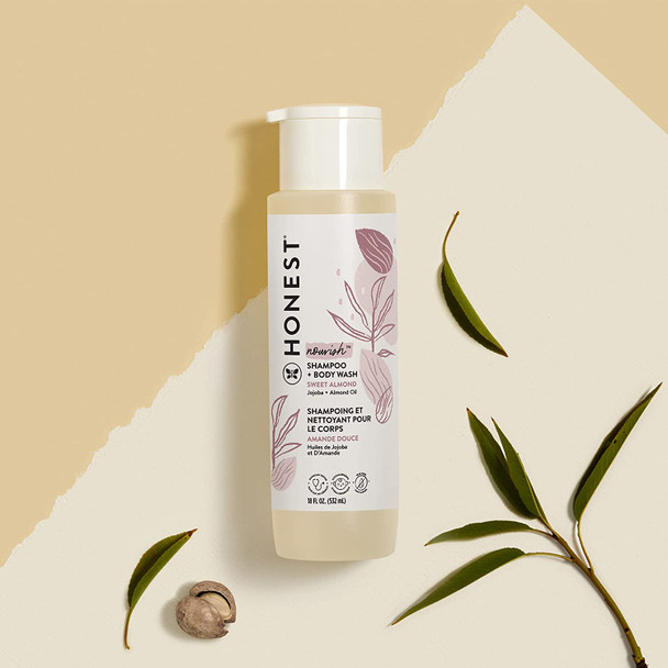 The Honest Company Nourish Shampoo + Body Wash Sweet Almond - 18 Fl Oz