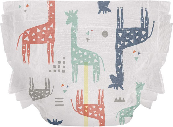The Honest Company Clean Conscious Diapers, Dots & Dashes + Multi-Colored Giraffes Size 1, 80 Count Club Box