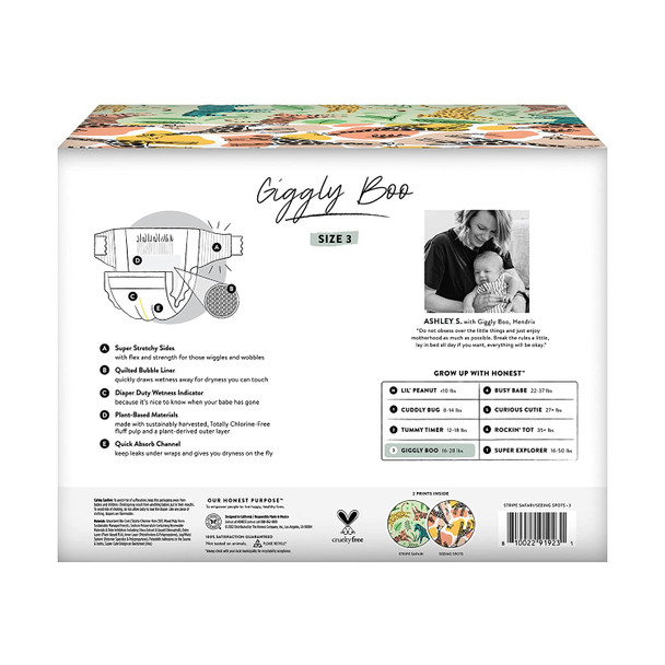 HONEST Club Box Clean Conscious Diapers Summer Seasonal, Stripe Safari & Seeing Spots, Size 3, 68ct HONEST Club Box Clean Conscious Diapers Summer Seasonal, Stripe Safari & Seeing Spots, Size 3, 68ct