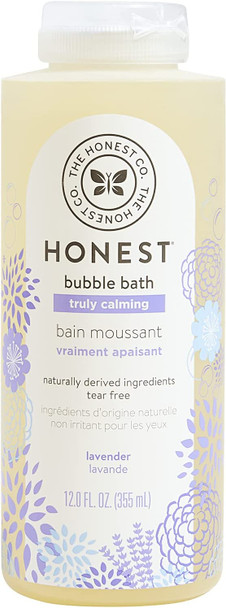 The Honest Company Truly Calming Lavender Bubble Bath, 12 fl. oz. and The Honest Company Truly Calming Lavender Shampoo + Body Wash, 10 Fl Oz (Pack of 1)