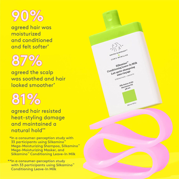 Drunk Elephant Silkamino Conditioning Leave-In Milk -Smooths, Repairs and Strengthens All Hair Types. 8 Fl Oz