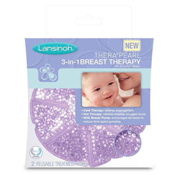 TheraPearl, 3-in-1 Breast Therapy, 2 Reusable Packs and Soft Covers, Lansinoh