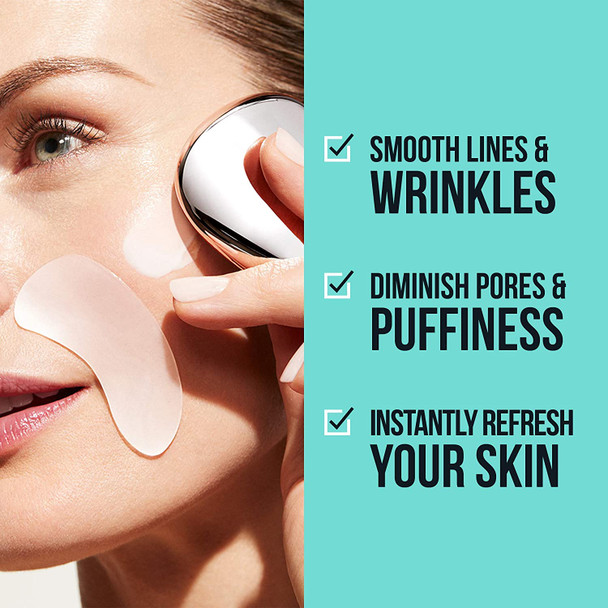 SiO Cryo System - Cold Therapy Facial Massager and Serum - Toning Tool - Reduce Fine Lines, Wrinkles, Pore Size, and Puffiness - Smooth and Tighten Skin