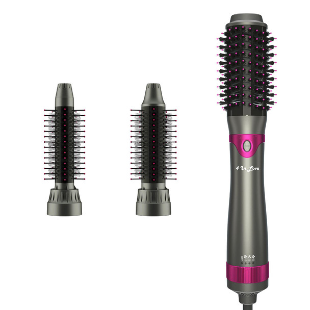 Hair Dryer Brush Blow Dryer Brush Salon Styler Hair Dryer and Volumizer with Three Interchangeable Barrels, Hot Air Brush Kit