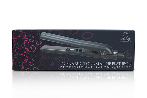 Ella's Boutique Full Size Flat Iron Hair Straightener 1" Ceramic Tourmaline Ionic | Beautiful Curls, Flips and Hair Styling | Floating Plates, Adjustable Temp Control Protects Hair, Controls Frizz