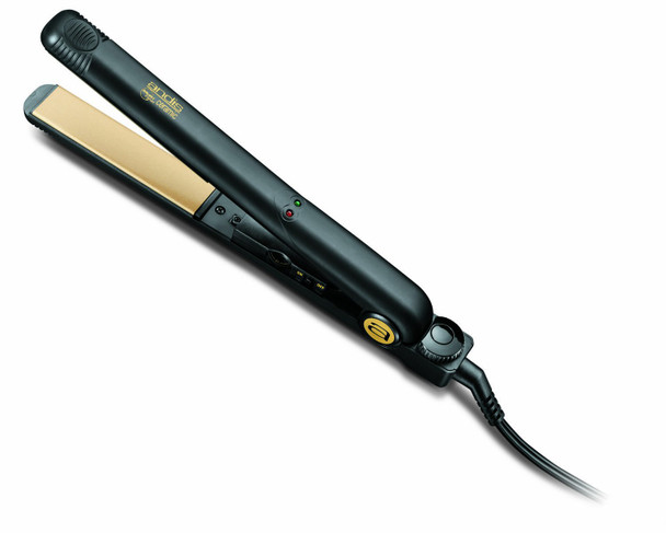 Andis 67095 Professional High Heat 1-inch Ceramic Tourmaline Ionic Flat Iron - Fast, Frizz-Free Ceramic Hair Straightener, Gentle Glide for Waves, Curls, and Smooth Hair, Black/Gold