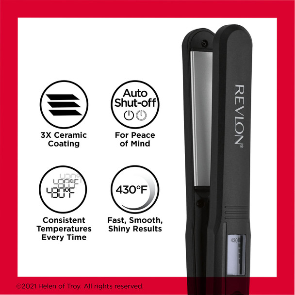 REVLON Perfect Heat Ceramic Digital Flat Iron, 1 inch