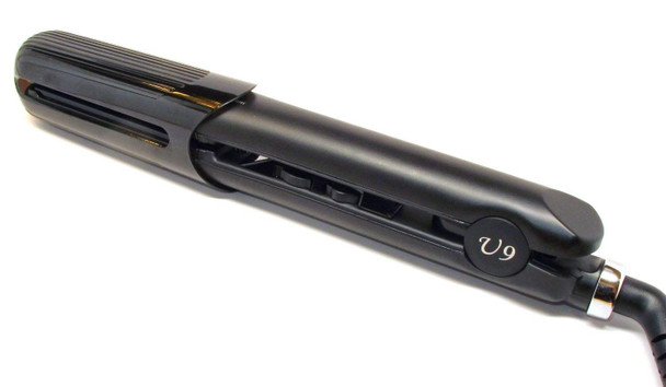 U9 Professional 1 Inch 450F Adjustable Temperature Ionic Tourmaline Ceramic Plate Dual Voltage Super Smooth Round Barrel Hair Straightener Flat Iron Instant Heat with Safety Heat Resistant Protector