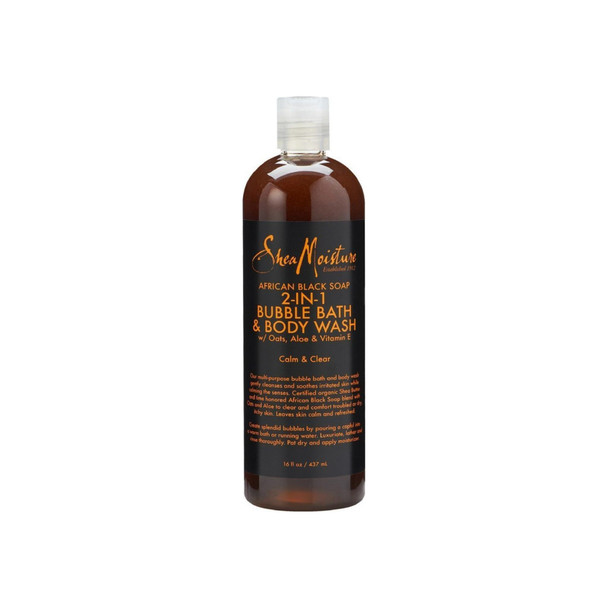 Shea Moisture African Black Soap 2-in1 Bubble Bath & Body Wash 16 oz