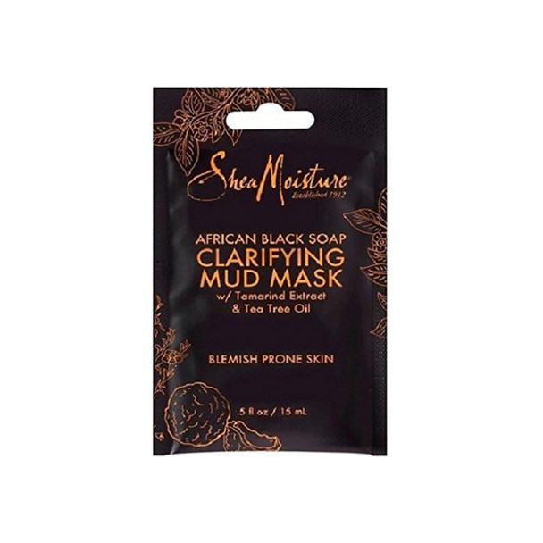 Shea Moisture African Black Soap Clarifying Mud Mask with Tamarind Extract & Tea Tree Oil 0.5 oz