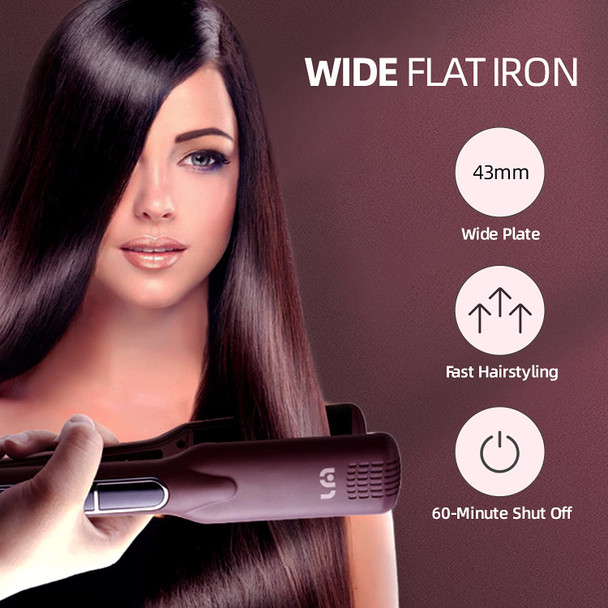 Flat Iron Hair Straightener Upgraded, LyncMed Waterproof Professional Ceramic Flat Iron, Top MCH Straightening & Curling Iron with Adjustable Temperature Suitable for All Hair