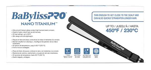 BaBylissPRO Nano Titanium Black Hair Straighteners