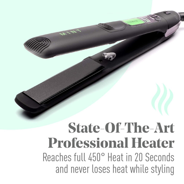 Professional Series Ultra-Smooth Cosmo Flat Iron for Thick Hair by MINT | Powerful Salon-Grade Single-Pass Ceramic Tourmaline Ionic Hair Straightener. Travel-Ready Dual Voltage.
