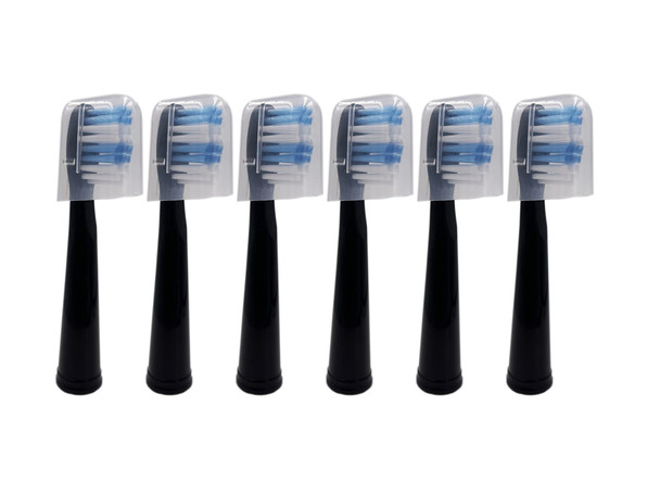 6-Pack Replacement Toothbrush Heads for Dnsly Fairywill FW507/FW508/FW917/FW909/FW949/FW958/FW507B/FW908/FW610/FW659/FW719/FW910 KIPOZI Sboly Sonic Electric Toothbrush (Black)