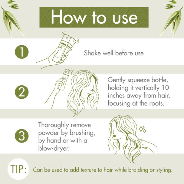 Klorane Dry Shampoo with Oat Milk, Ultra-Gentle, All Hair Types, No White Residue, Paraben & Sulfate-Free