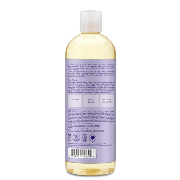 Shea Moisture Bubble Bath & Body Wash, Lavender & Wild Orchid 16 Oz