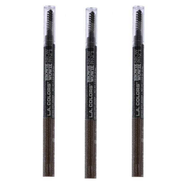 L.A. Colors Browie Wowie Brow Pencil Soft Brown 3 Pcs