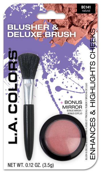 L.A. Colors Blusher and Deluxe Brush, Natural, 0.075 Ounce