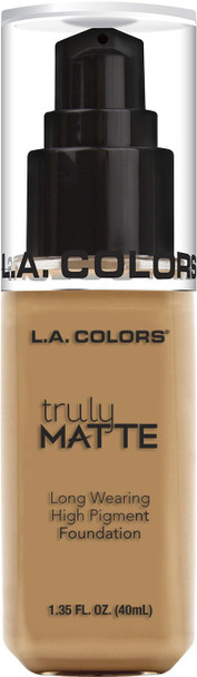 L.A. COLORS Truly Matte Foundation, Warm Honey, 1.35 Fl. Oz.