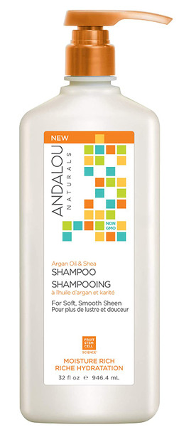 Andalou Naturals Argan Oil and Shea Moisture Rich Shampoo, Value Size, 32 Fl Oz