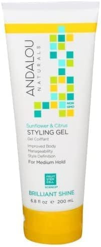 Andalou Naturals Healthy Shine Styling Gel, Sunflower Citrus 6.8 oz (Pack of 3)
