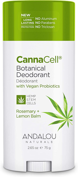 Andalou Naturals Deodorant, Cannacell Rosemary + Lemon Balm, 2.65 Ounce