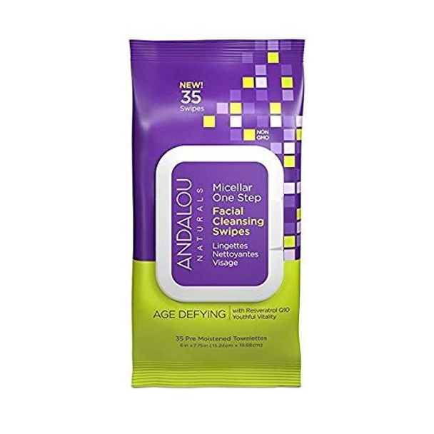Andalou Naturals Age Defying Micellar Facial Swipes, Age Defying, 35 Count (Pack of 3) Andalou Naturals Age Defying Micellar Facial Swipes, Age Defying, 35 Count (Pack of 3)
