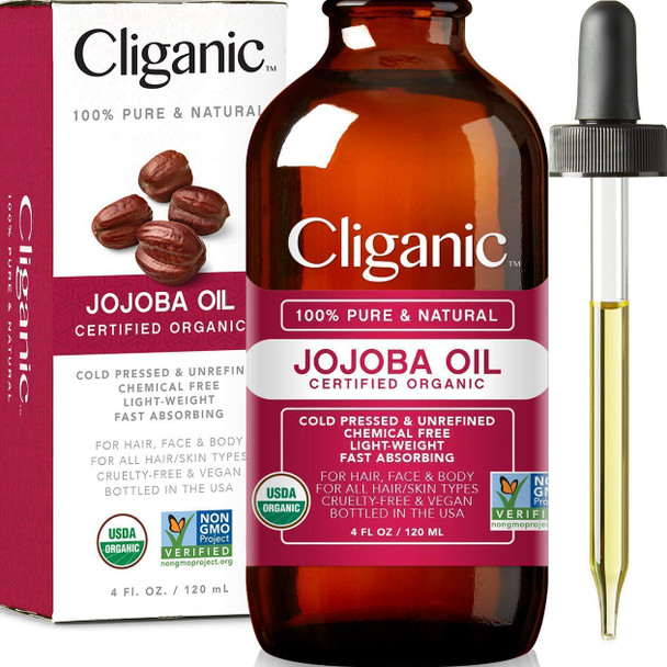 Cliganic Organic Carrier Oil Trio: Jojoba, Argan & Rosehip