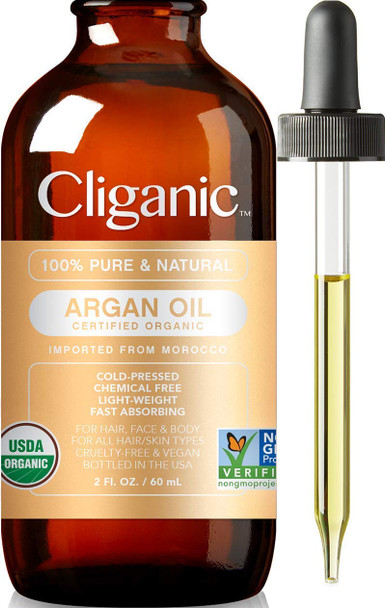 Cliganic Carrier Oils Duo: Organic Jojoba Oil and Organic Argan Oil