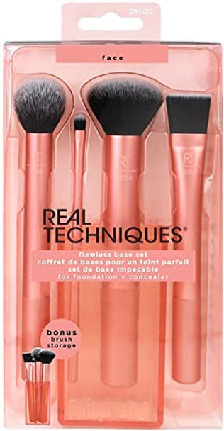 Real Techniques Flawless Base Makeup Brush Set for Foundation, Concealer and Contouring