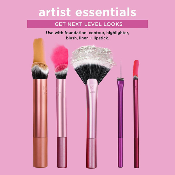 Real Techniques Artist Essentials Complete Face Makeup Brush Set for Makeup Artist Inspired Looks
