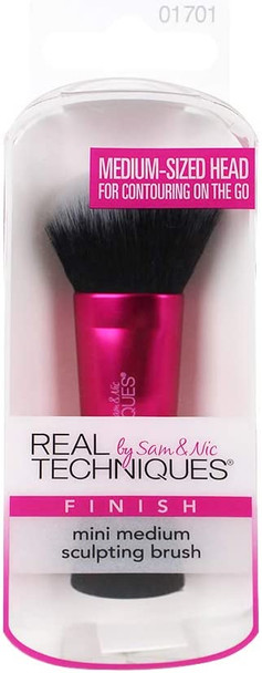 Real Techniques Mini Travel Size Sculpting Makeup Brush for Contouring (Packaging and Handle Colour May Vary)