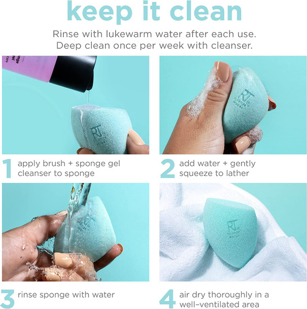 REAL TECHNIQUES Makeup Brush Cleaner Gel, Brush and Blender Beauty Sponge Cleansing Shampoo, 118ml