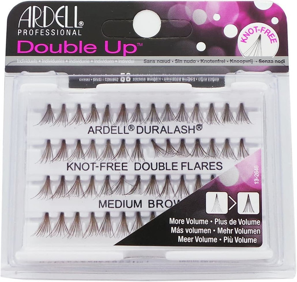 ARDELL Double Up Individuals Knot- Eye Lashes, Medium, Brown