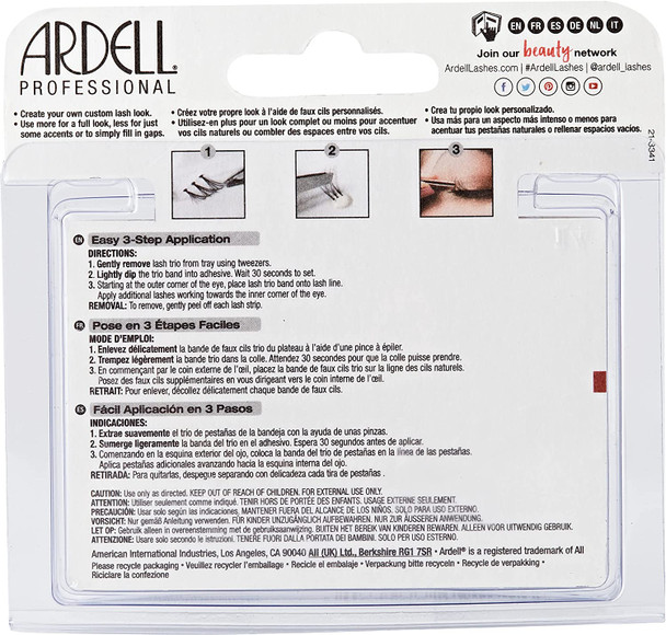 ARDELL Soft Touch Trios Individuals Eye Lashes, Short, Black