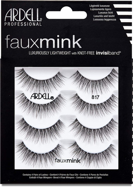 Ardell Faux Minx 817 False Lashes, Pack of 4