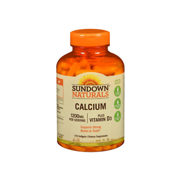 Sundown Naturals Calcium plus Vitamin D3, 1200mg, Softgels 170 ea