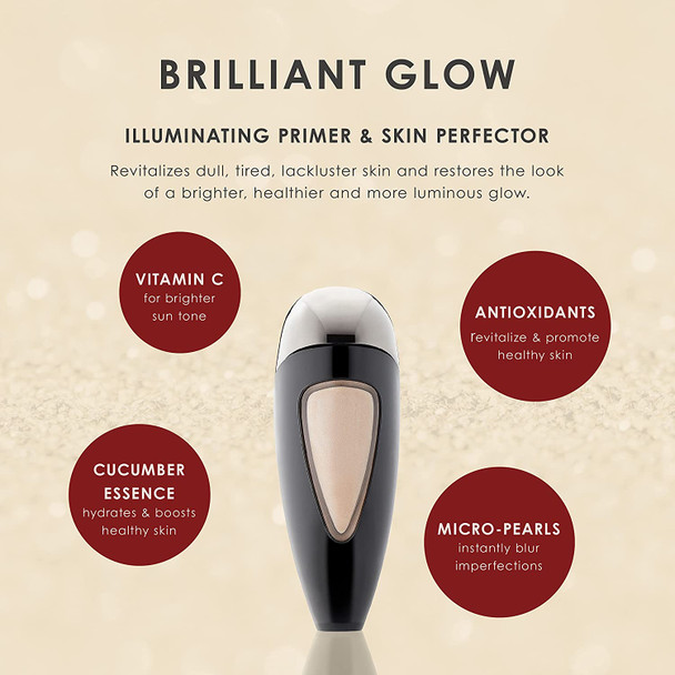 TEMPTU Brilliant Glow Illuminating Primer & Skin Perfector Airpod: Hydrating Formula, Natural-Looking, Luminous Glow Primes & Perfects Complexion, Available In 2 Shades